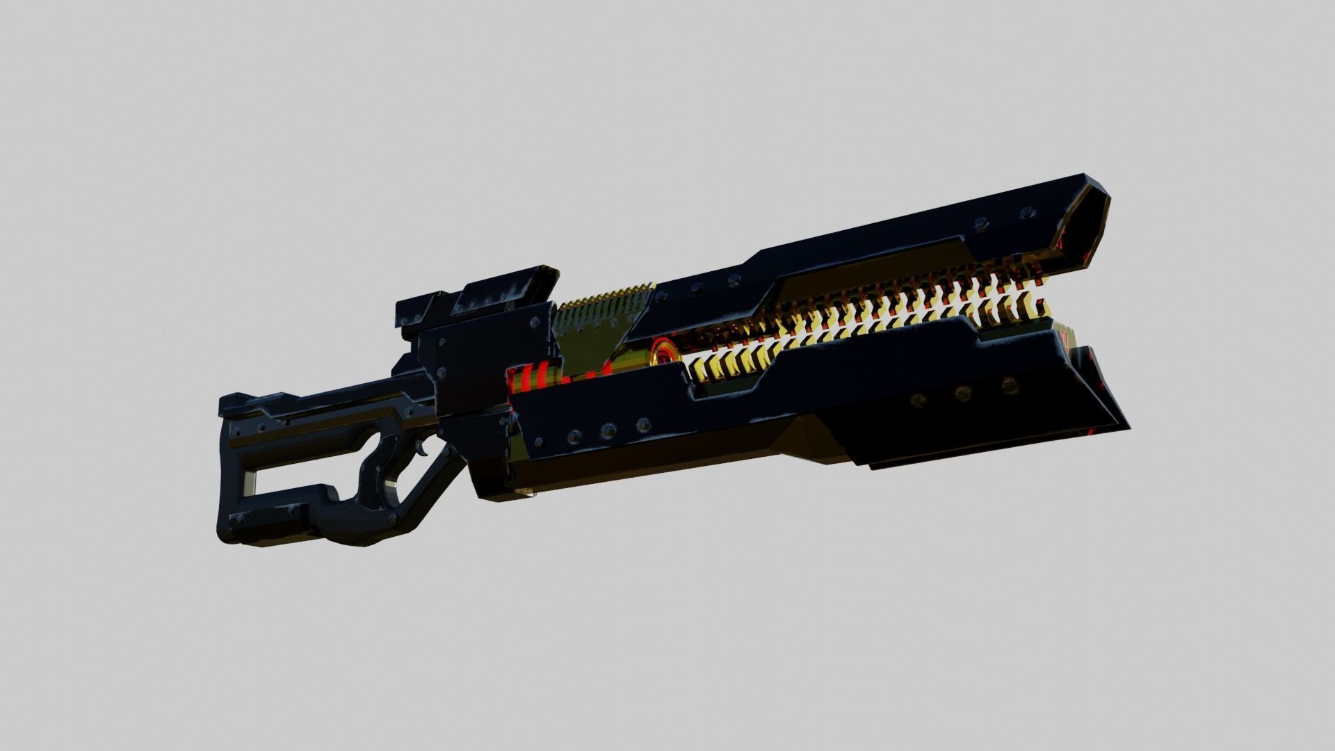 Scifi Gun Low-poly 3D model_5