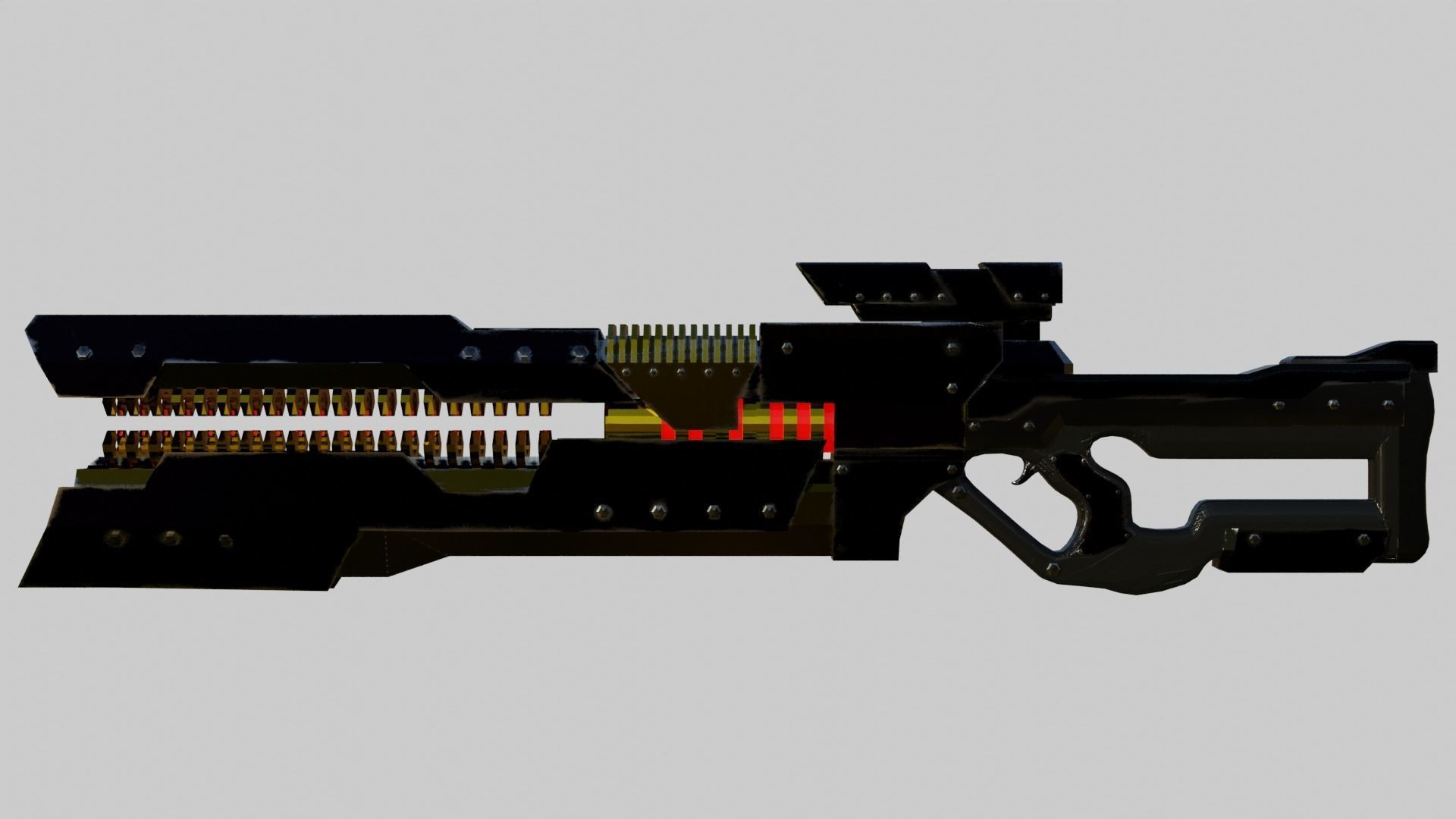 Scifi Gun Low-poly 3D model_2