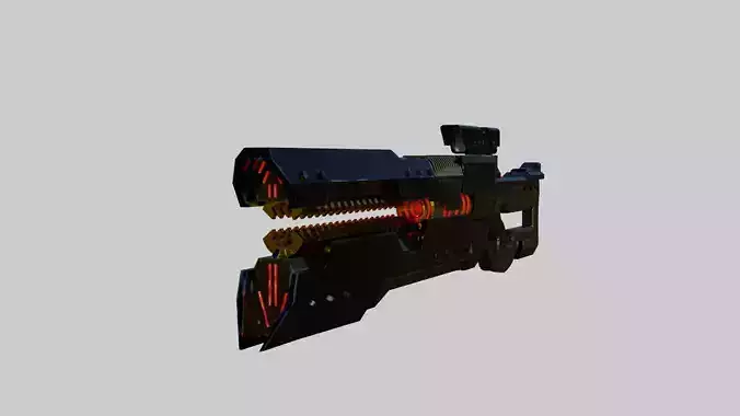 Scifi Gun Low-poly 3D model