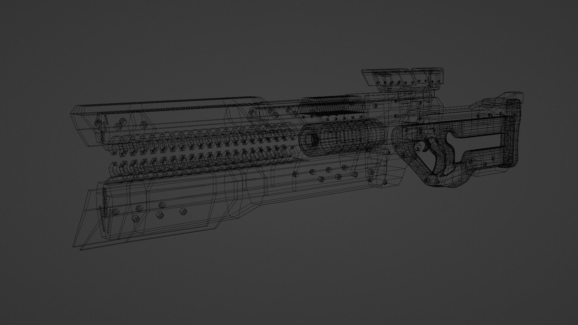 Scifi Gun Low-poly 3D model_6
