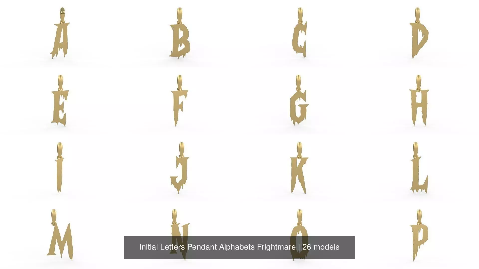 Initial Letters Pendant Alphabets Frightmare 3D Model Collection_0