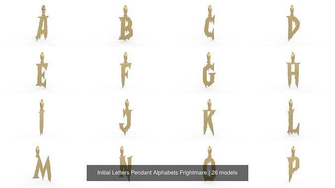 Initial Letters Pendant Alphabets Frightmare 3D Model Collection