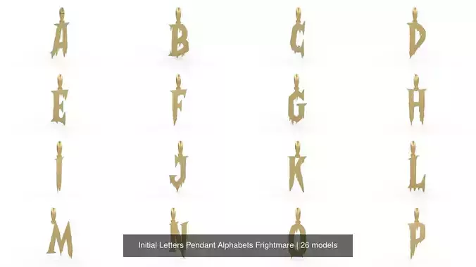 Initial Letters Pendant Alphabets Frightmare 3D Model Collection