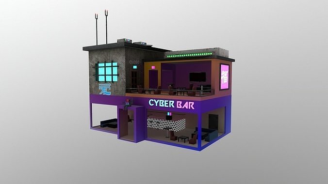 Cyberpunk City - Building 10 Low-poly 3D model