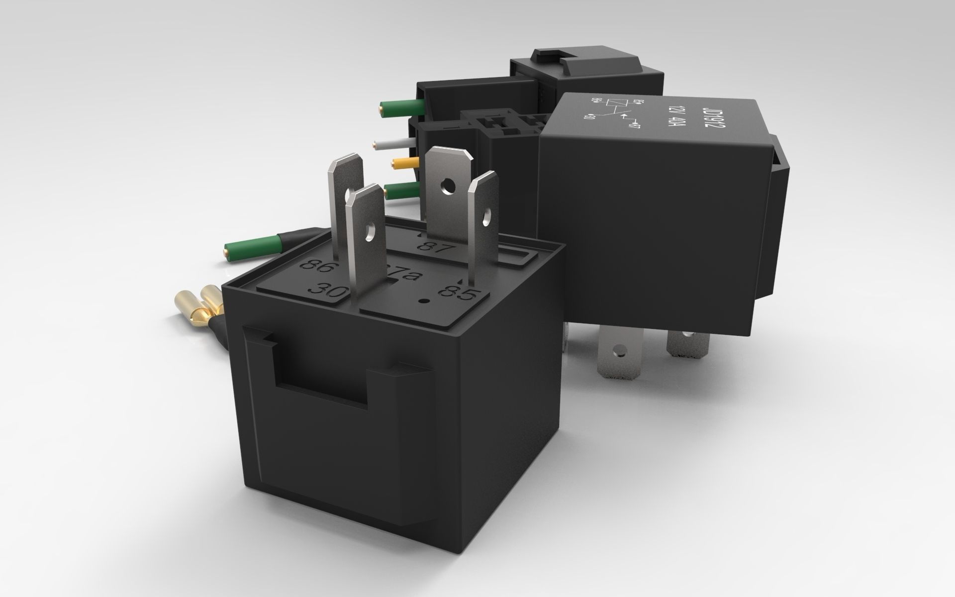 Relay JD1912 12V 40A with connector 3D print model_3