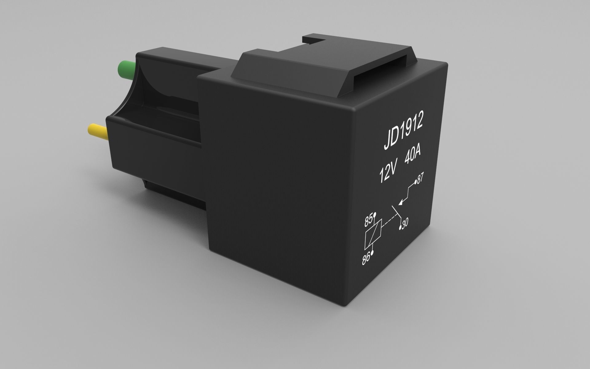 Relay JD1912 12V 40A with connector 3D print model_14