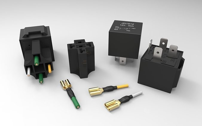 Relay JD1912 12V 40A with connector 3D print model