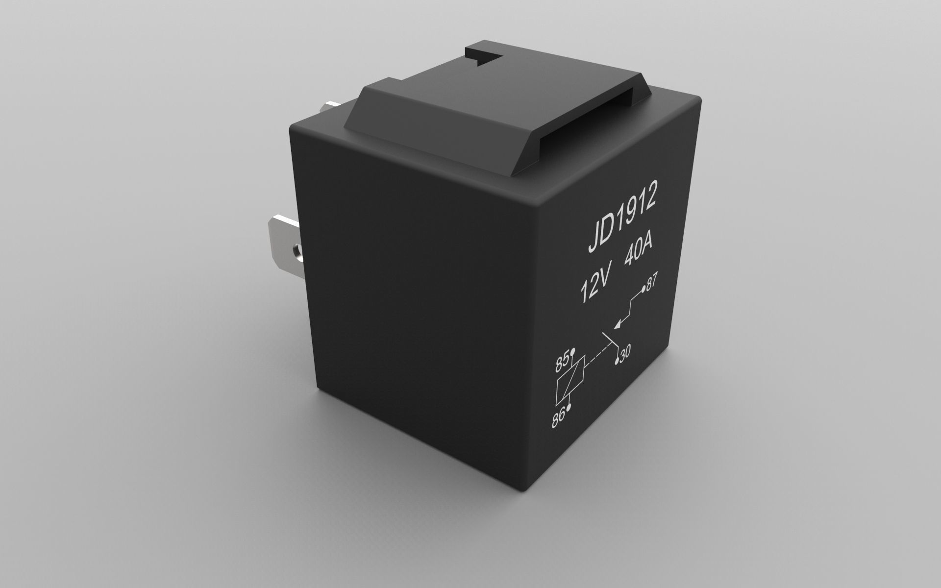Relay JD1912 12V 40A with connector 3D print model_17