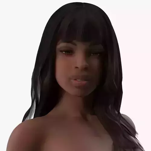 Young Woman Black Sitting Pose