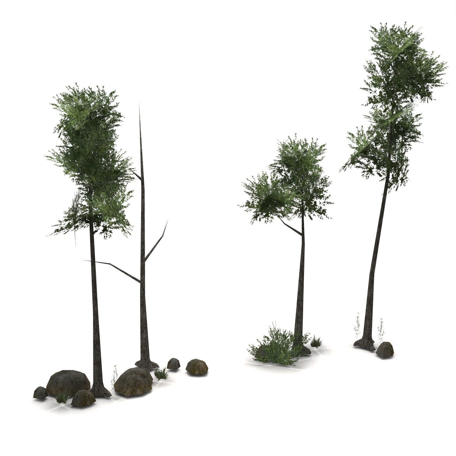 Low Poly Tree Bundle Game Ready Low-poly 3D model_30