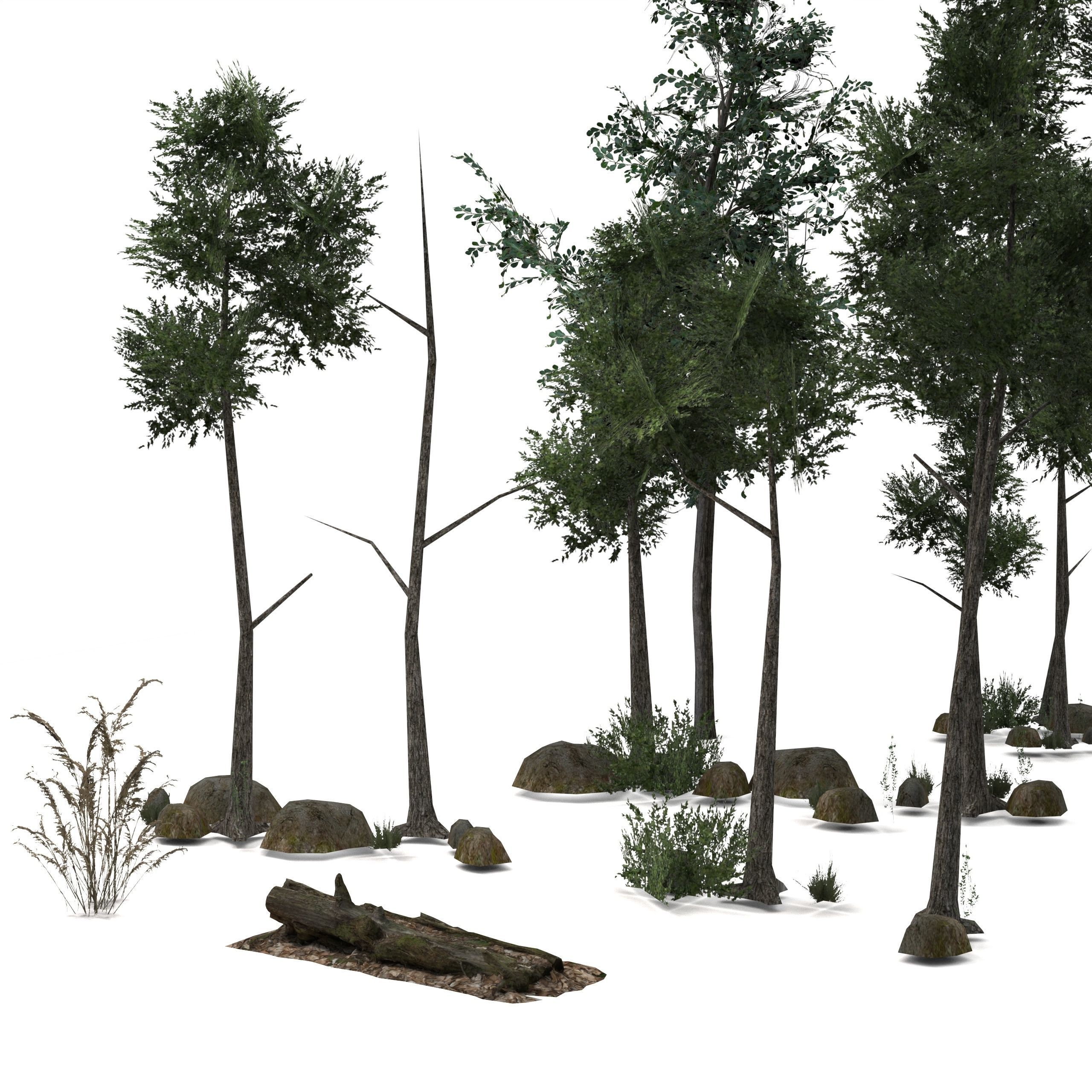 Low Poly Tree Bundle Game Ready Low-poly 3D model_7