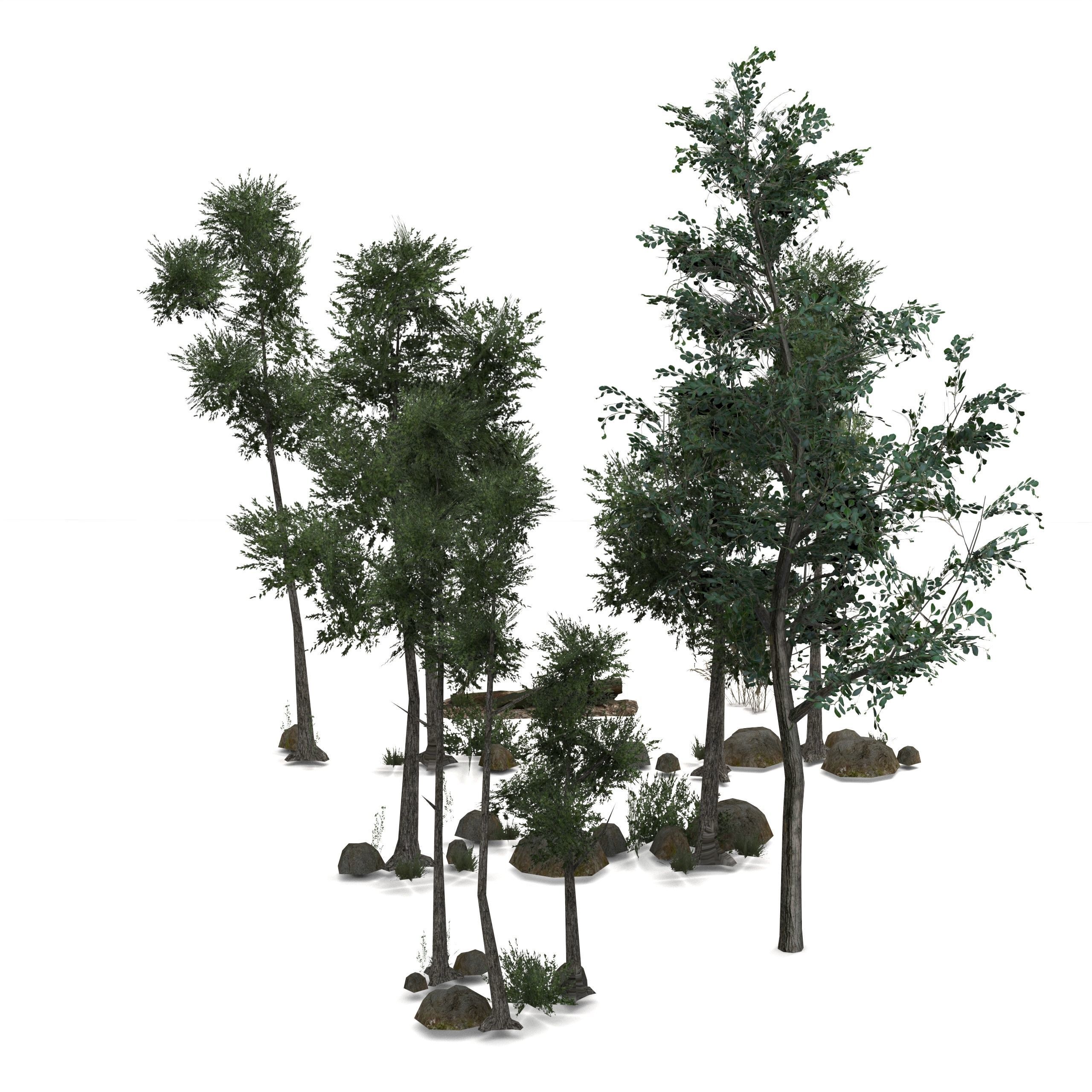 Low Poly Tree Bundle Game Ready Low-poly 3D model_4