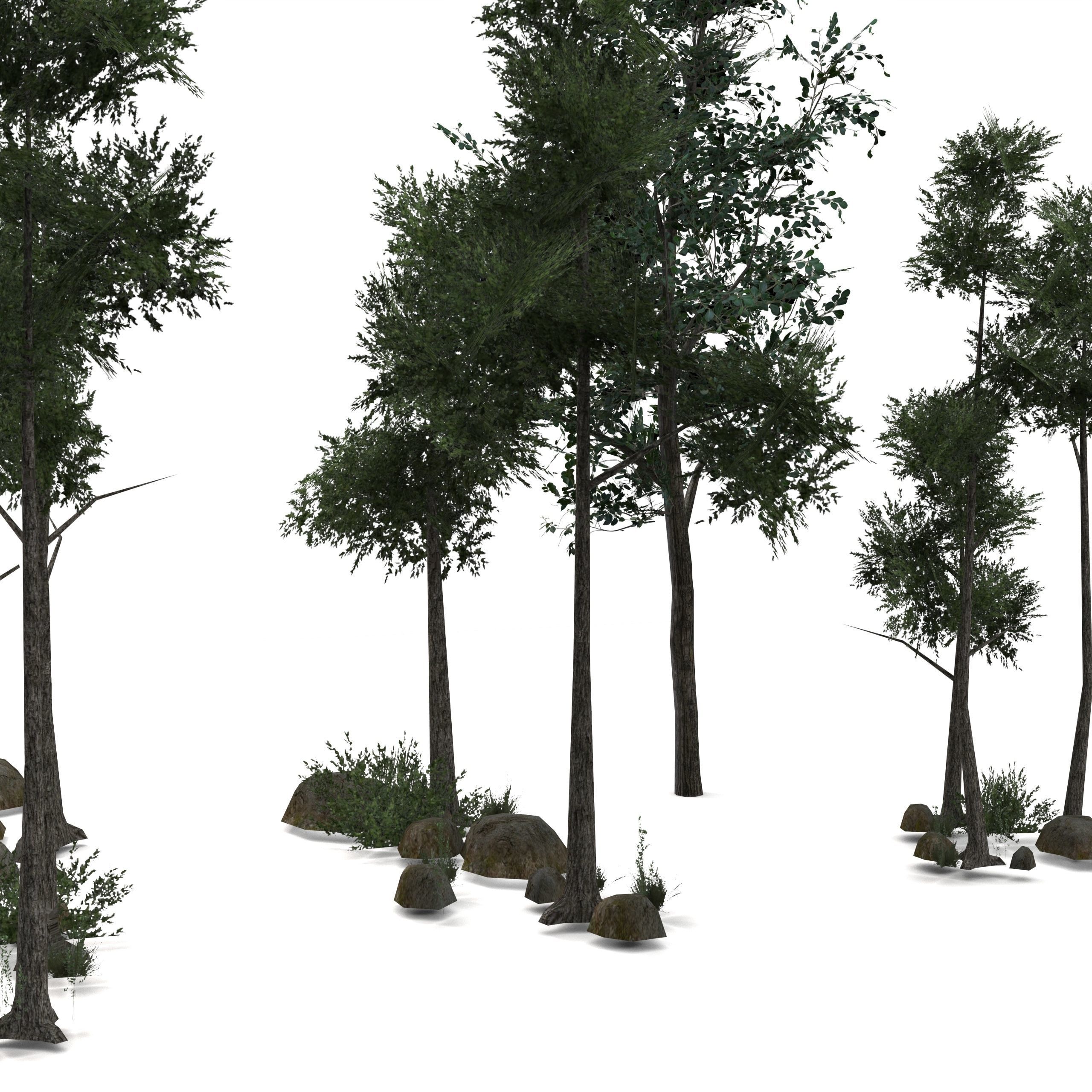 Low Poly Tree Bundle Game Ready Low-poly 3D model_8