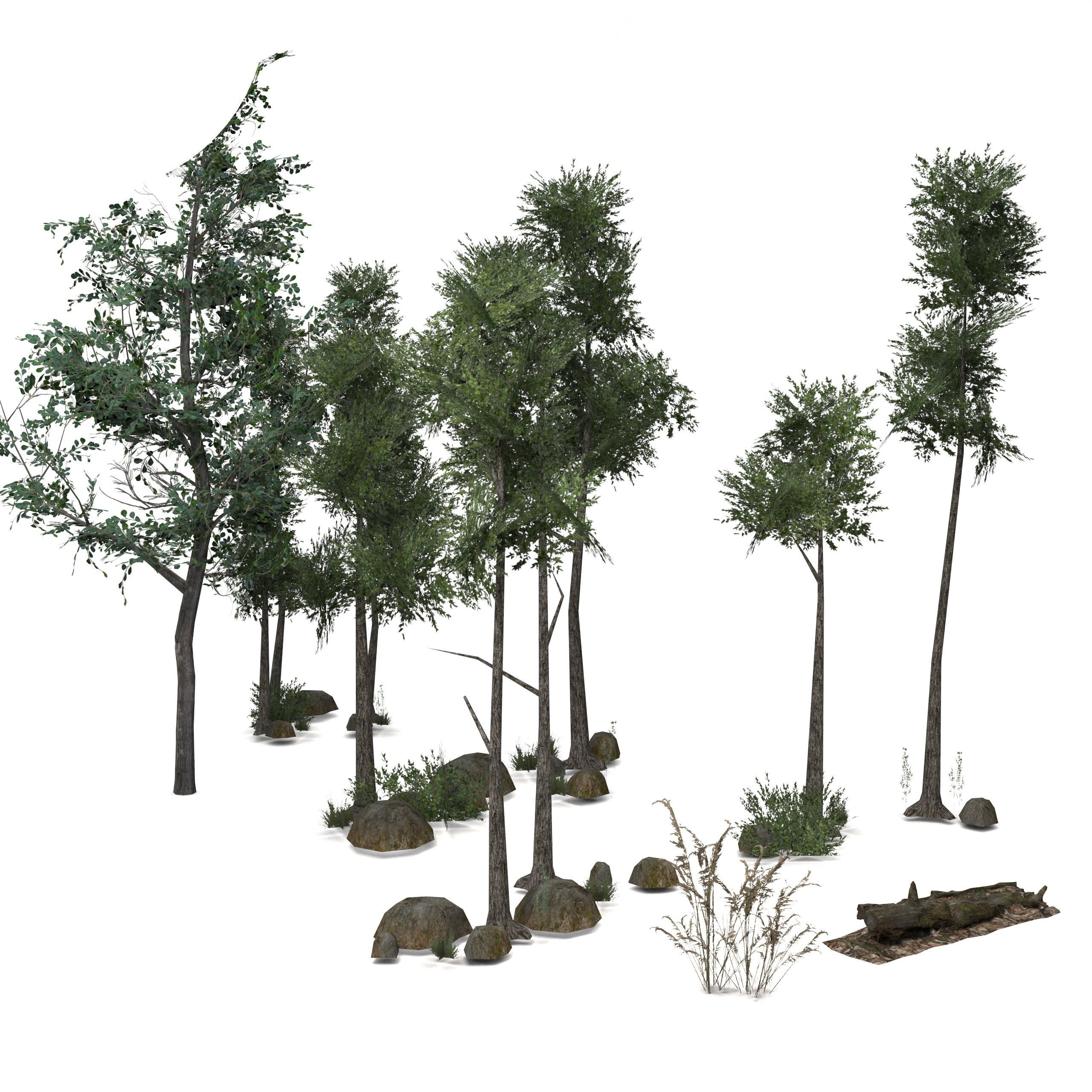 Low Poly Tree Bundle Game Ready Low-poly 3D model_1