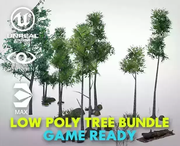 Low Poly Tree Bundle Game Ready