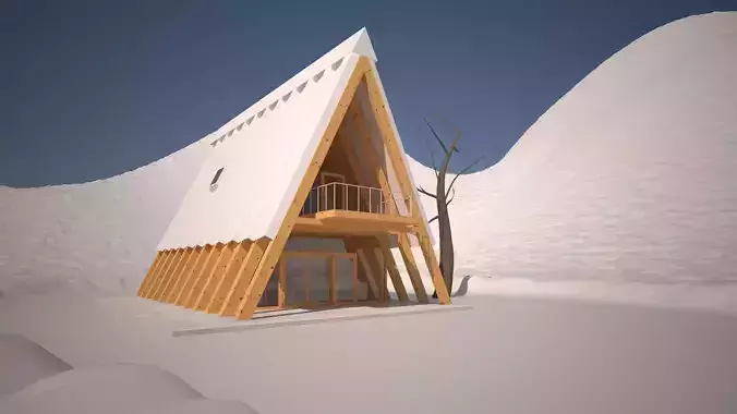 Chalet in the snow