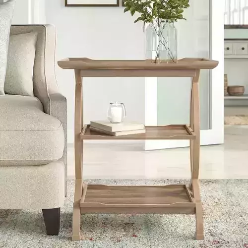 Jakarta Tray Top Cross Legs End Table 3D model