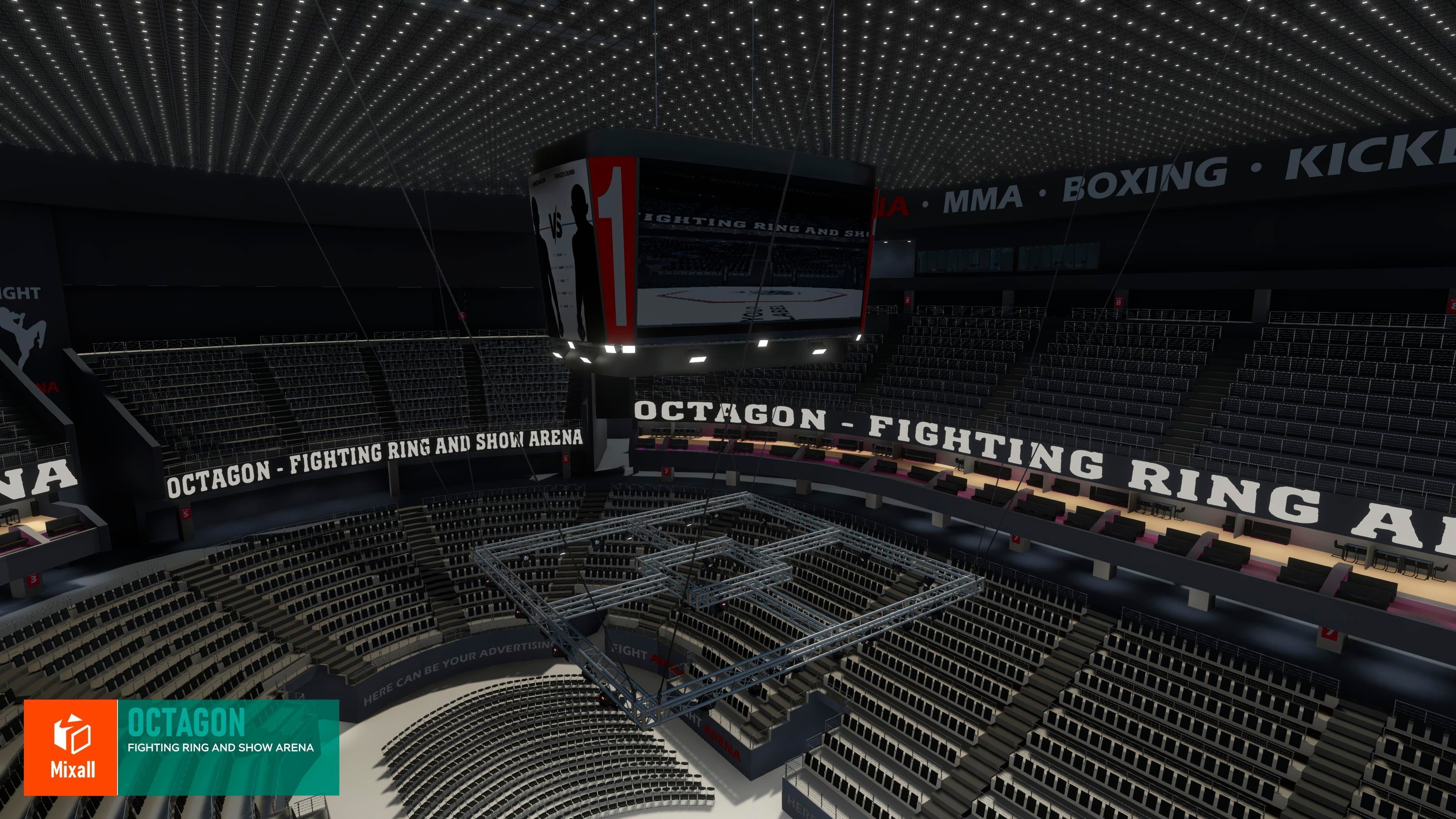 Octagon - fighting ring and show arena 3D model_12