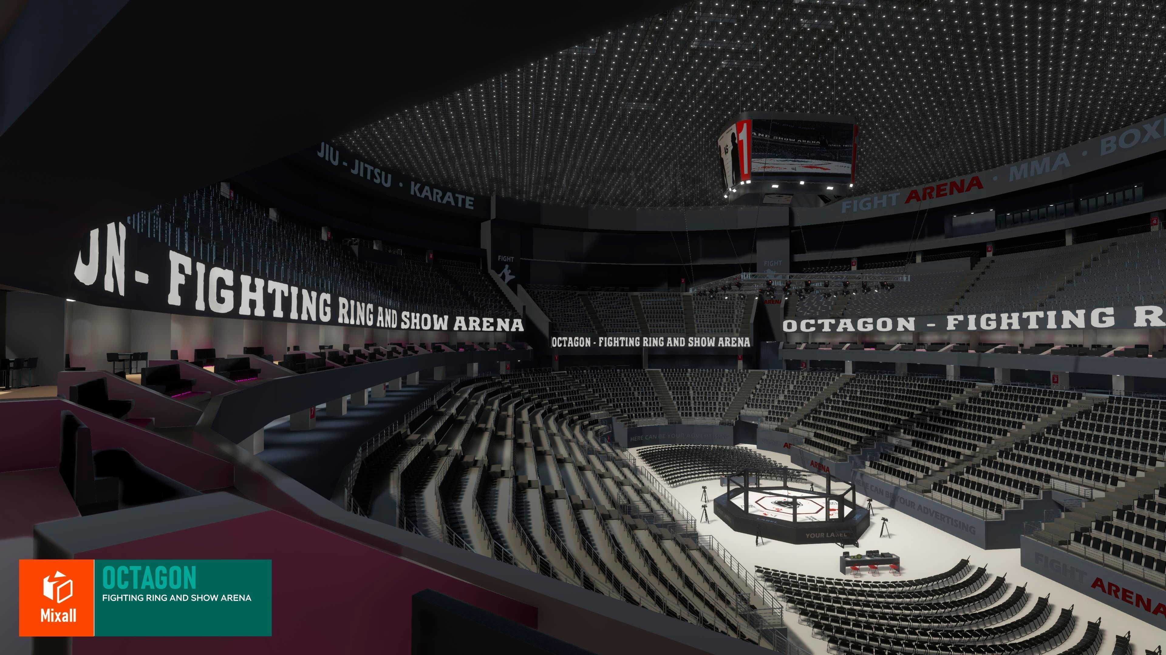Octagon - fighting ring and show arena 3D model_11