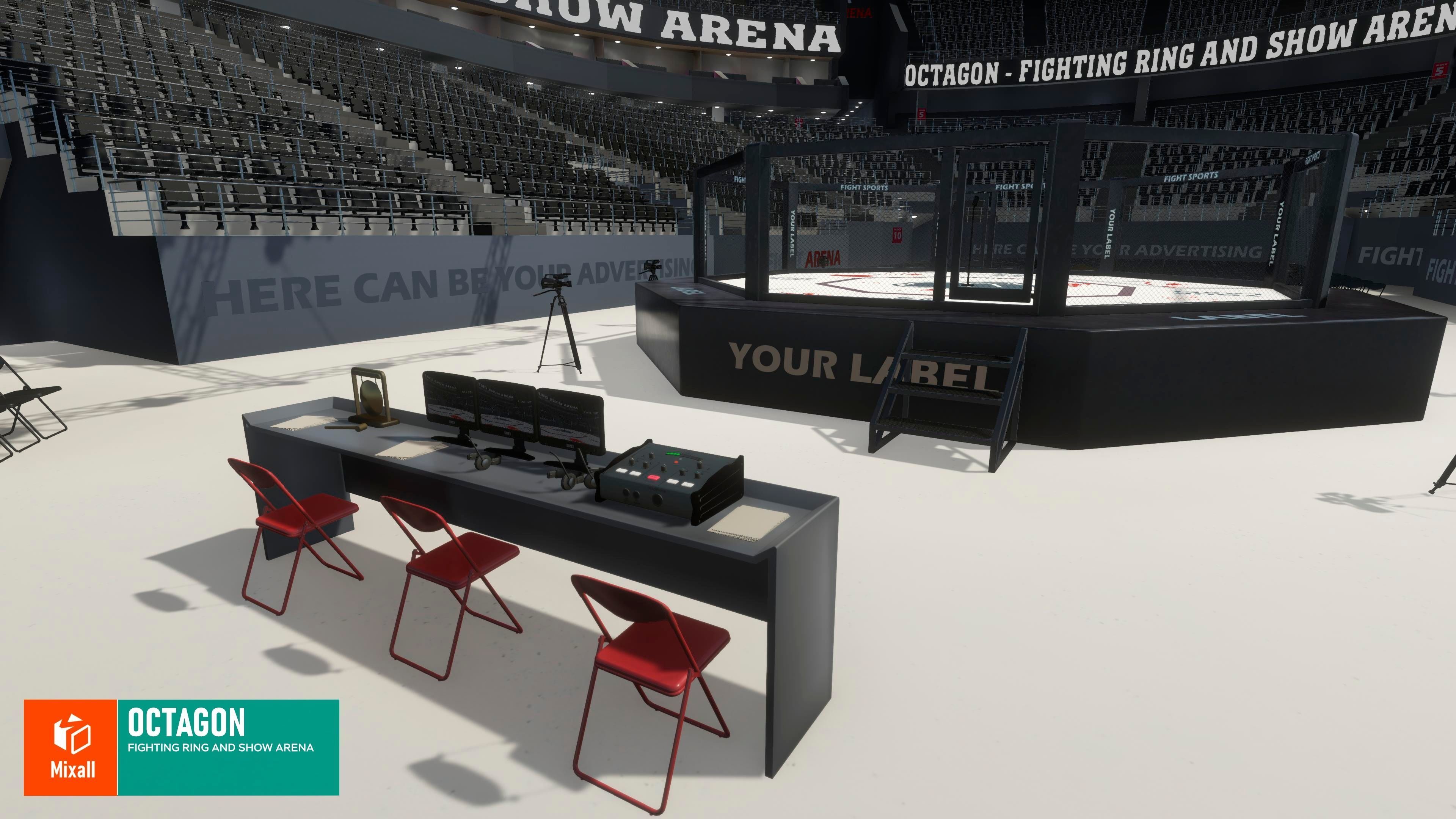 Octagon - fighting ring and show arena 3D model_4