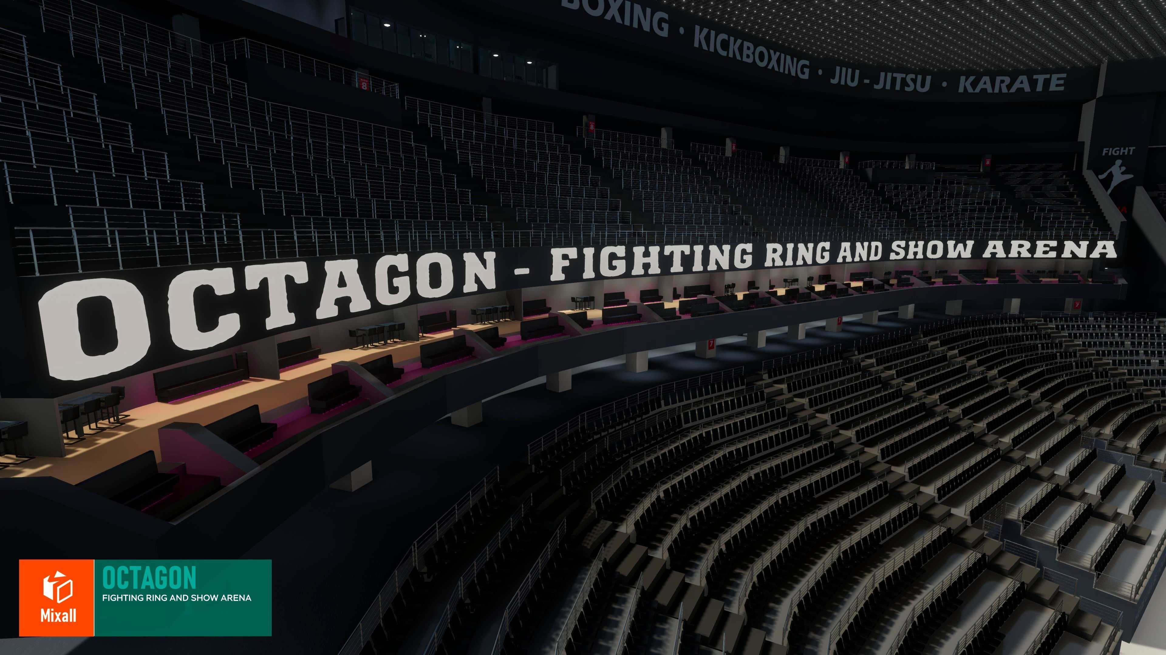 Octagon - fighting ring and show arena 3D model_6