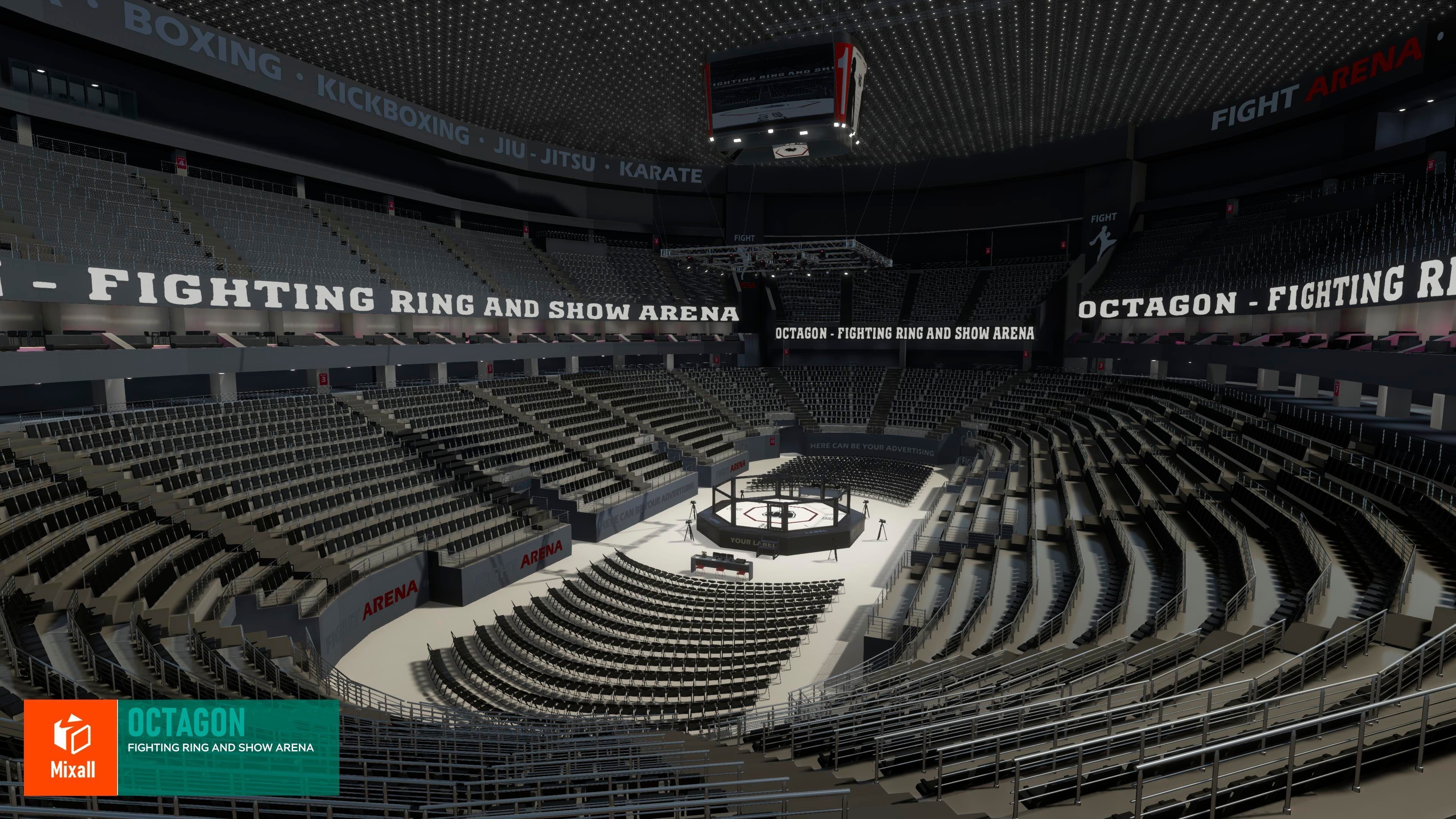 Octagon - fighting ring and show arena 3D model_16