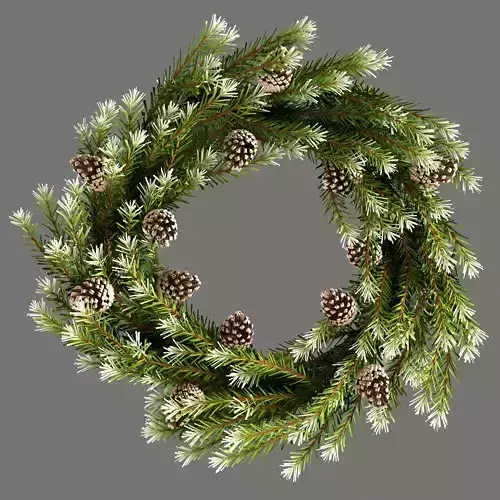 Christmas wreath with cones 3D model