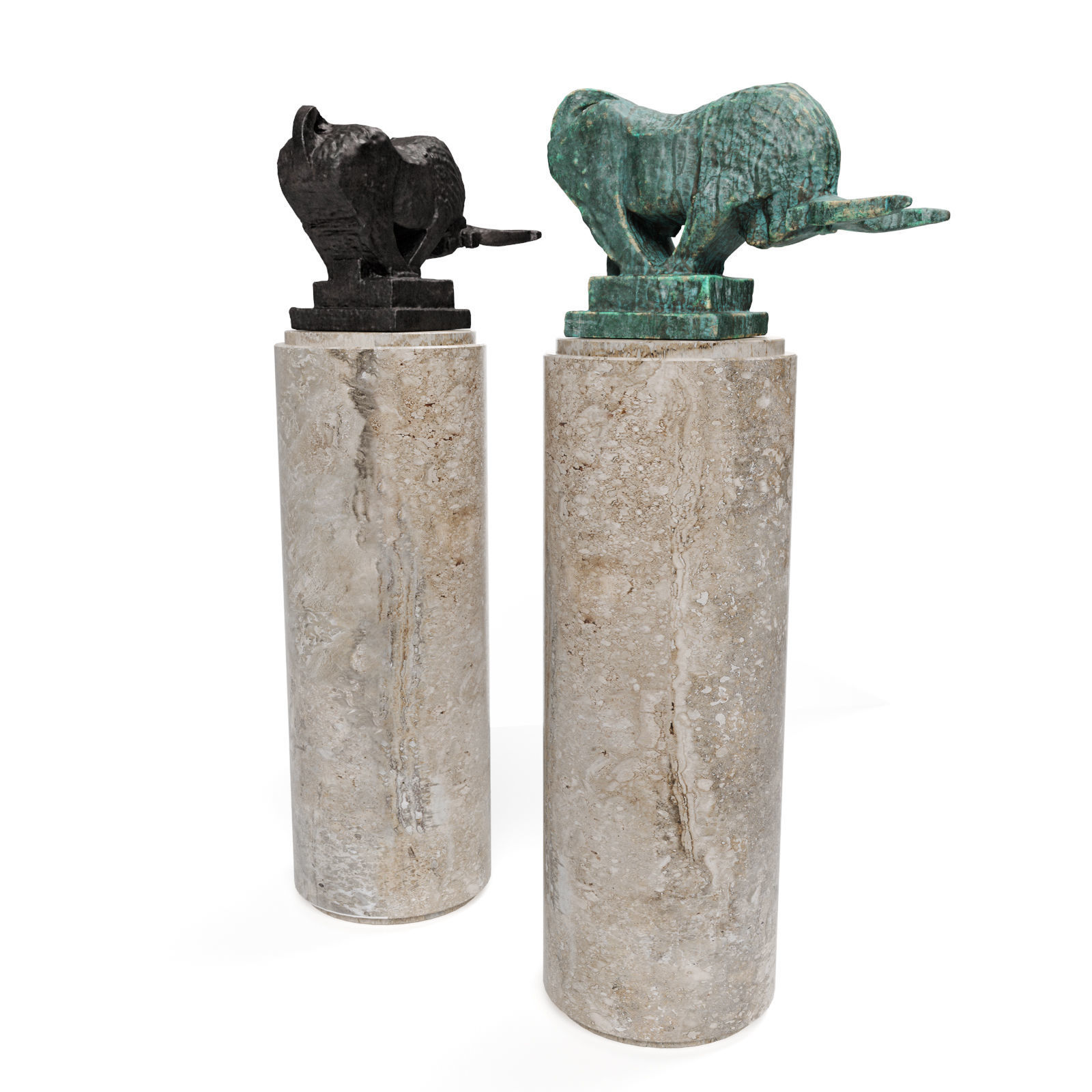 Bull minimalism sculpture 3D model_2