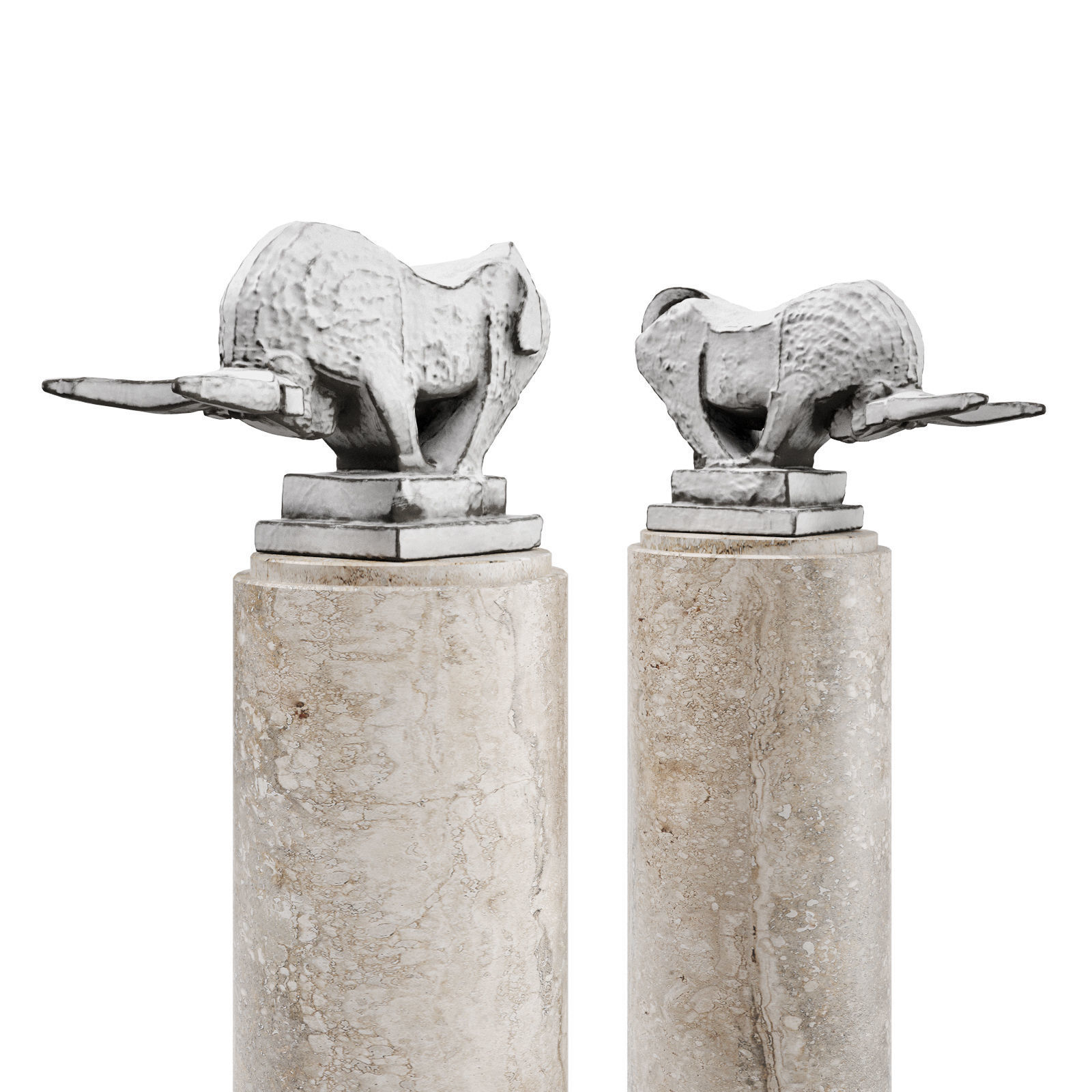 Bull minimalism sculpture 3D model_3