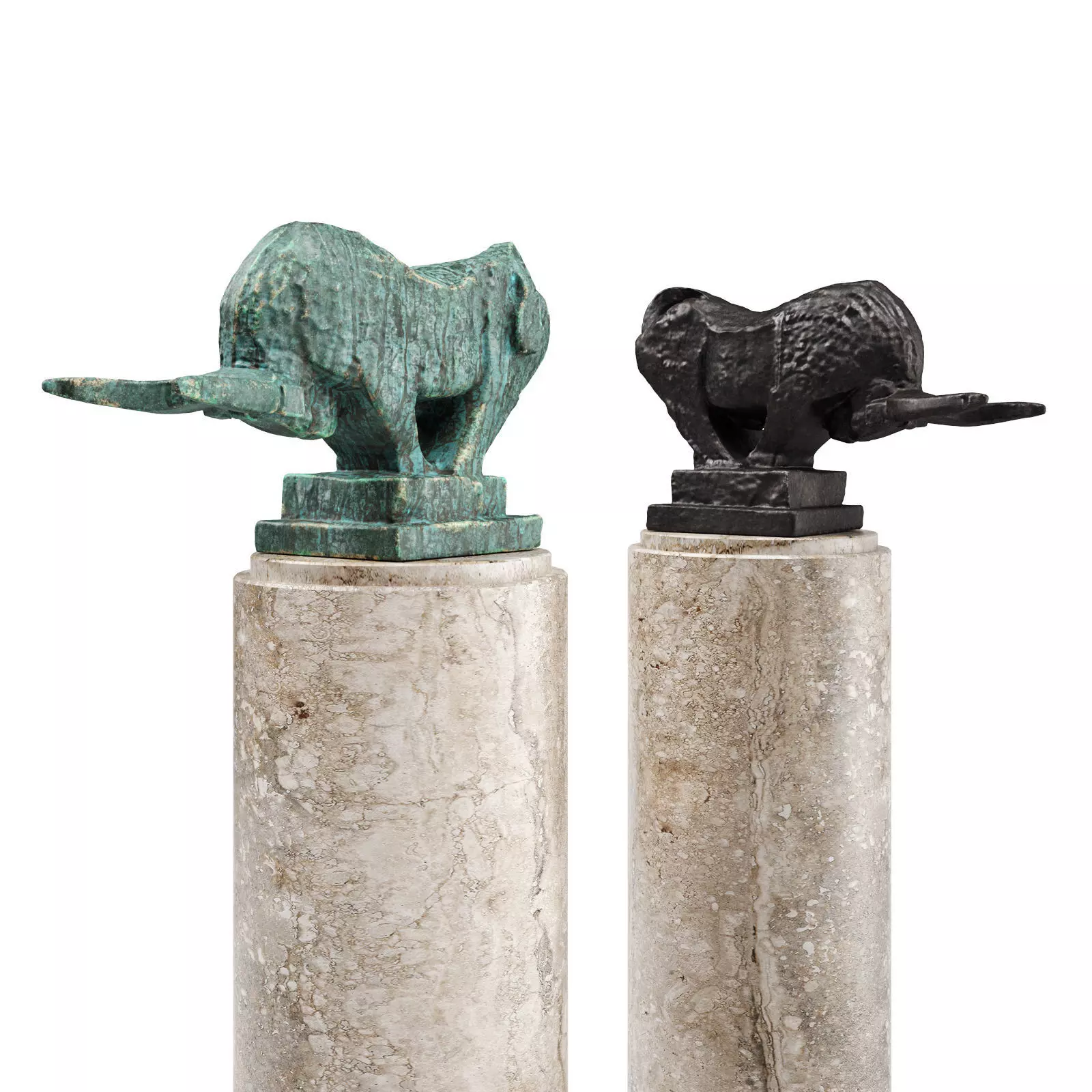 Bull minimalism sculpture 3D model_0