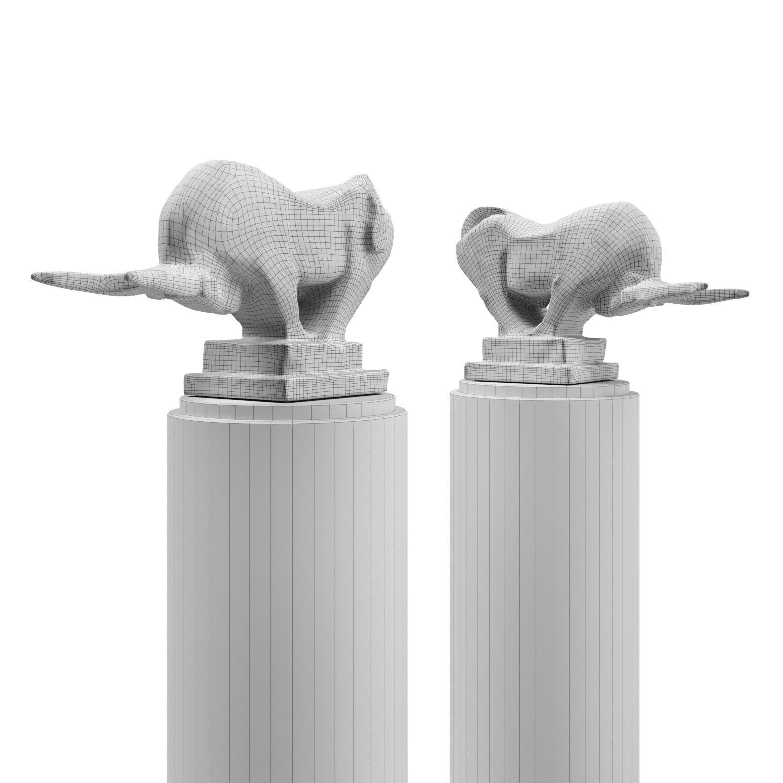 Bull minimalism sculpture 3D model_4