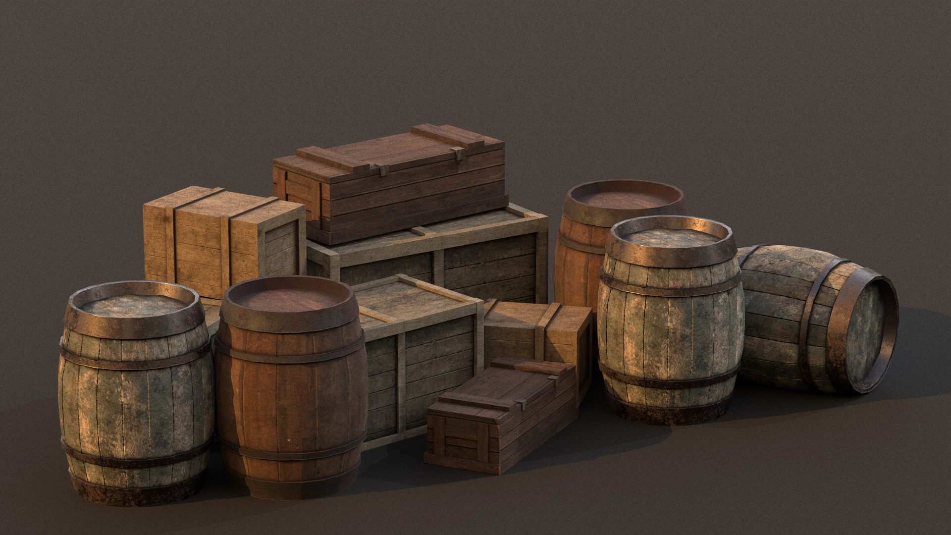 Game ready Medieval Village Low-poly 3D model_21