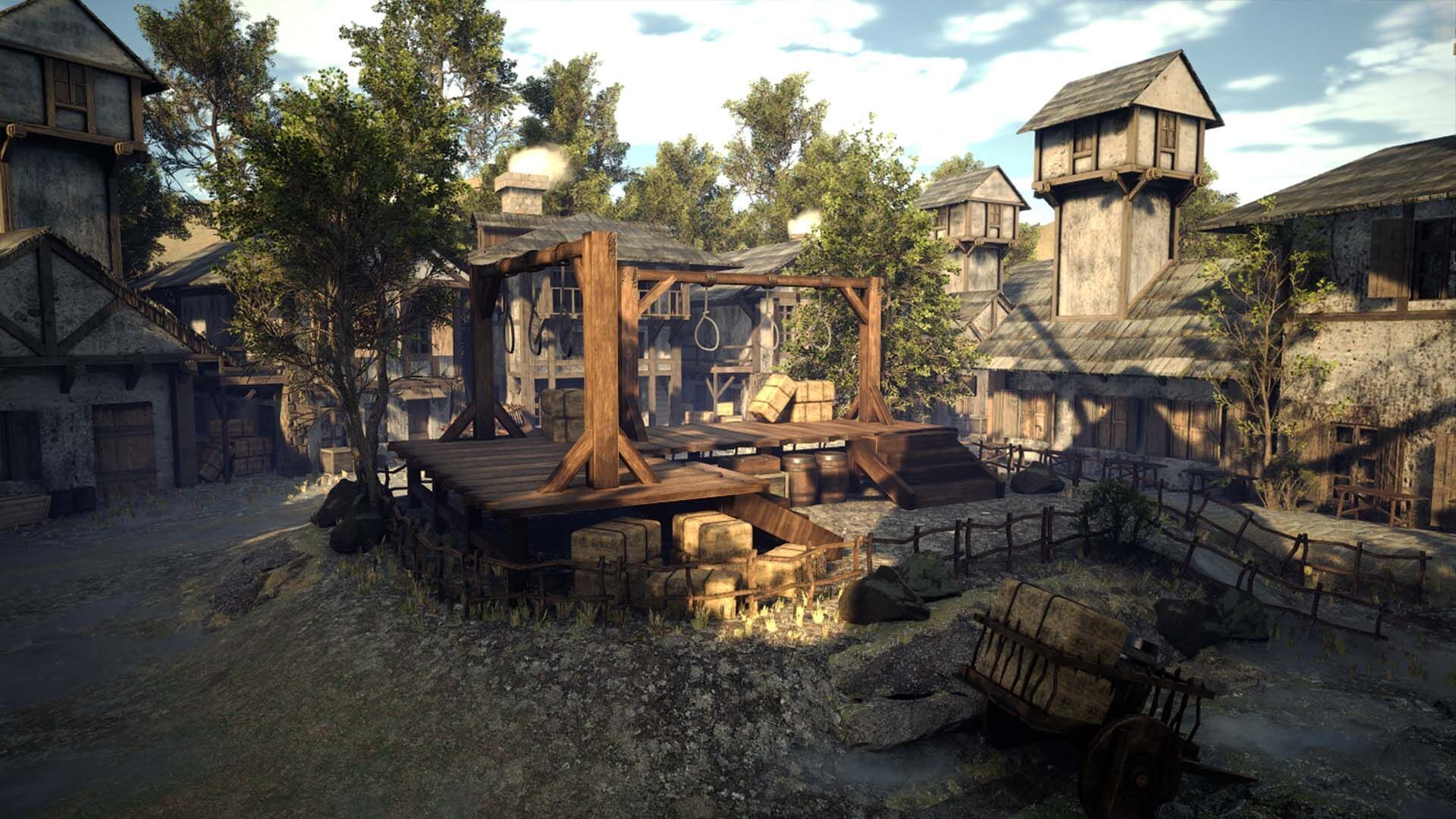 Game ready Medieval Village Low-poly 3D model_9