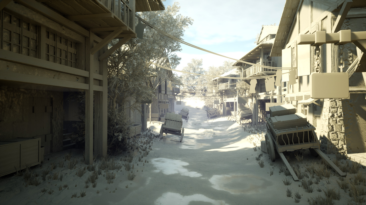 Game ready Medieval Village Low-poly 3D model_19