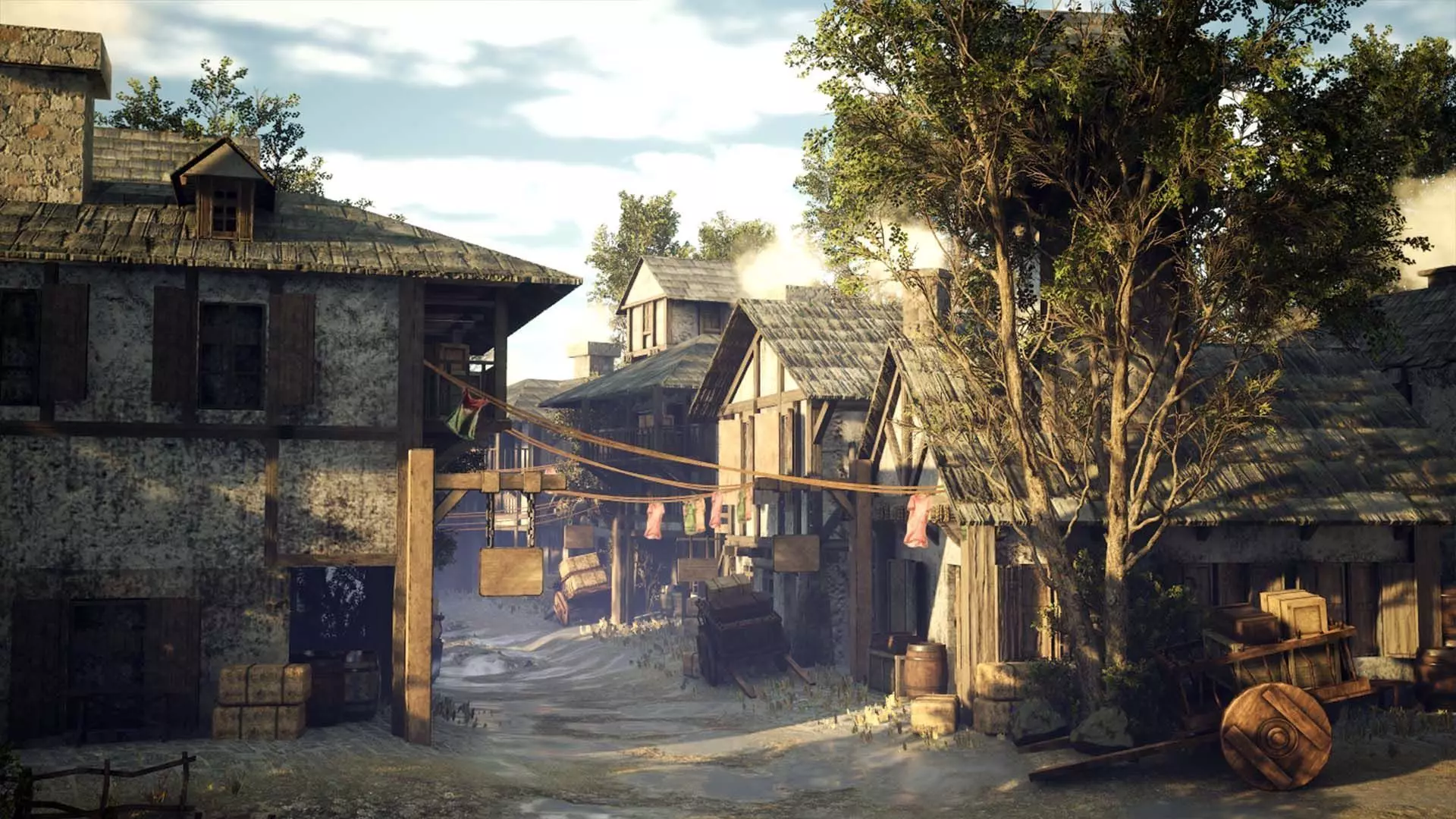 Game ready Medieval Village Low-poly 3D model_3