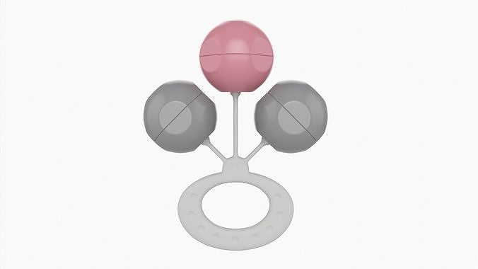 Balls baby rattle toy 3D model
