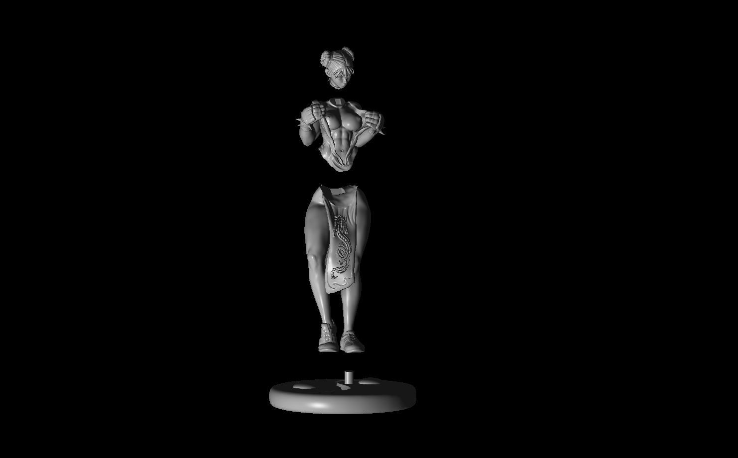 High quality erotic figure Chun Li street fighter 3D print model_2