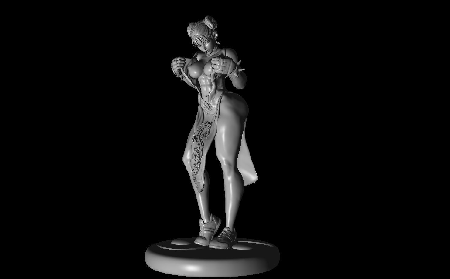 High quality erotic figure Chun Li street fighter 3D print model_7