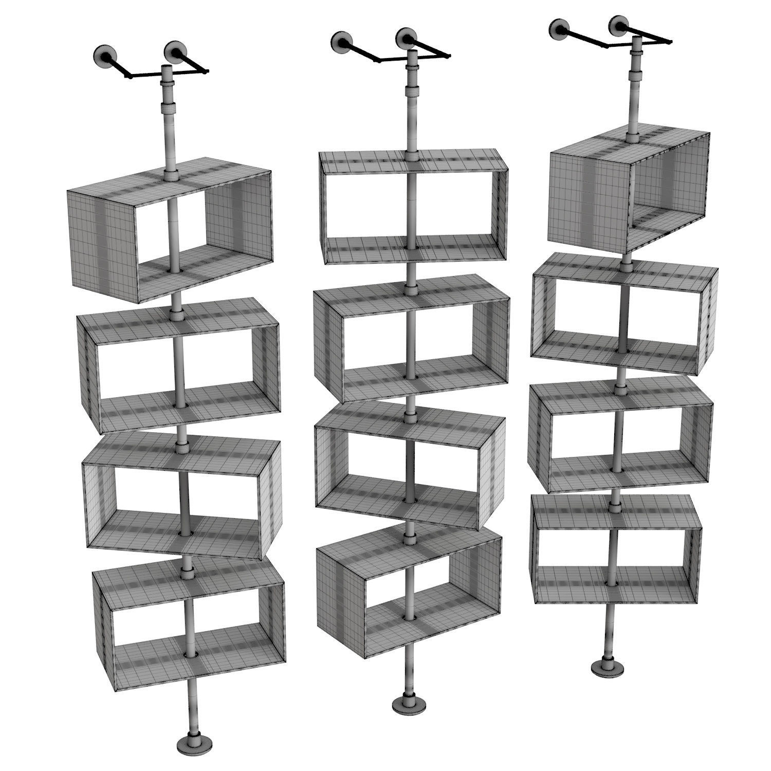 Domino Column Bookcase 3D model_4