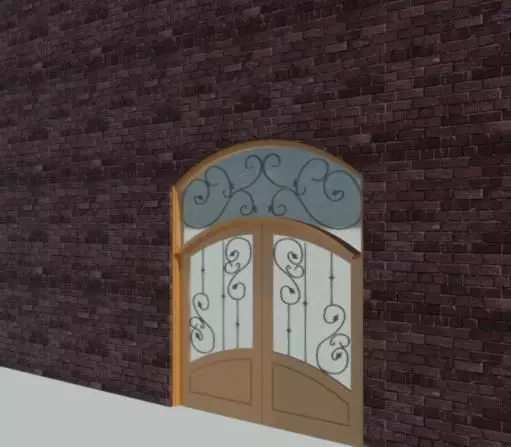 Door steel 3D model_0