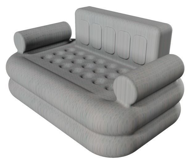 Classic Fabric Sofa Low-poly 3D model_1