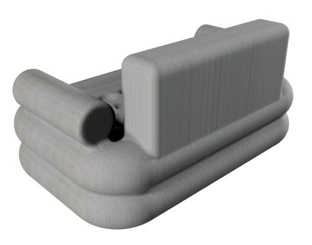 Classic Fabric Sofa Low-poly 3D model_4