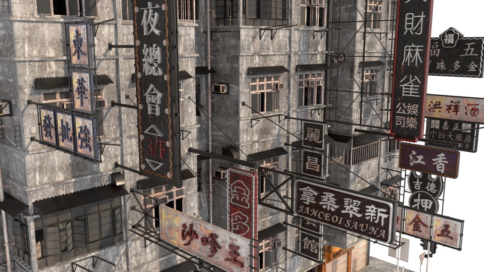 Hong Kong Street V2-1 3D model_5