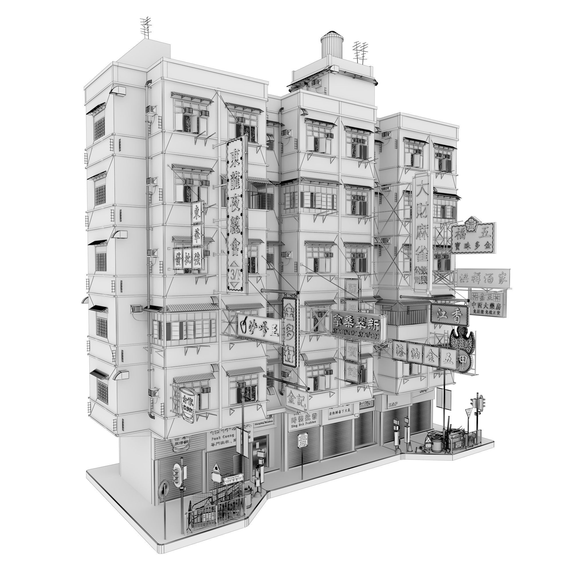 Hong Kong Street V2-1 3D model_3