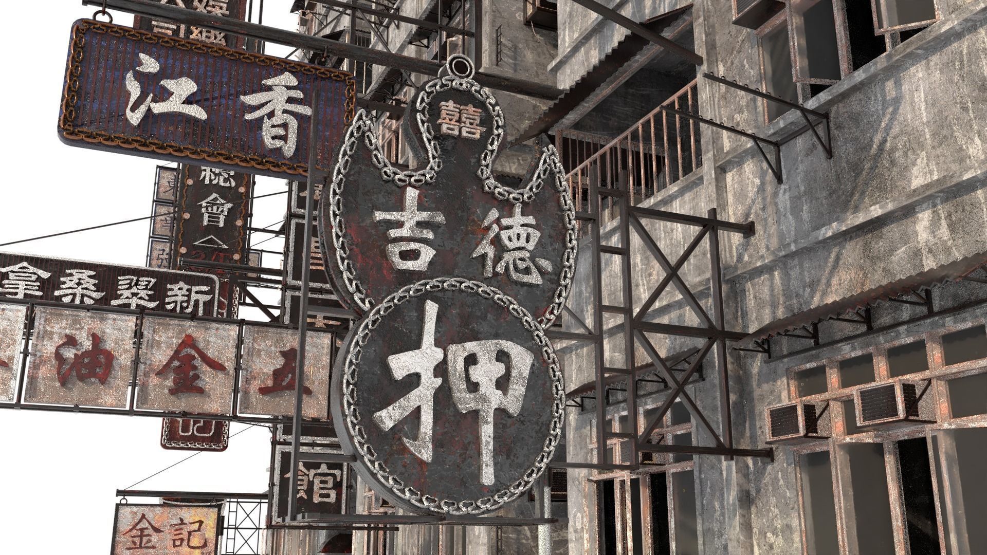 Hong Kong Street V2-1 3D model_9