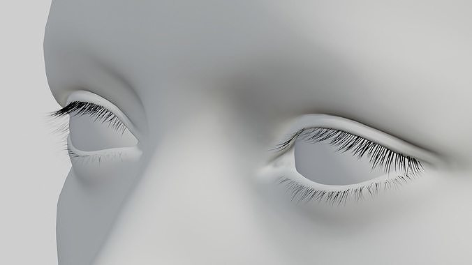 Eyelashes male Low-poly 3D model