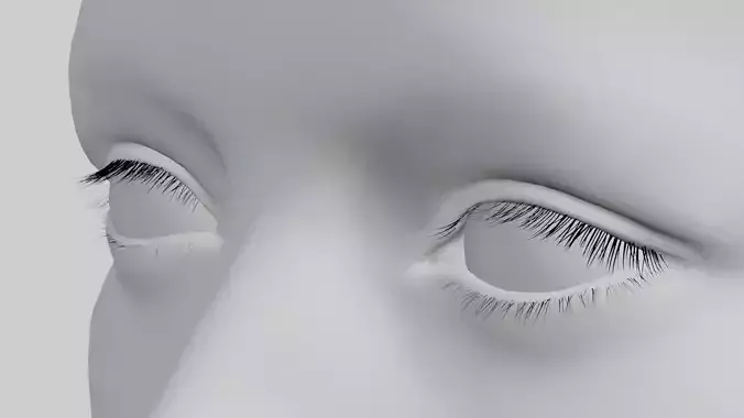 Eyelashes male Low-poly 3D model