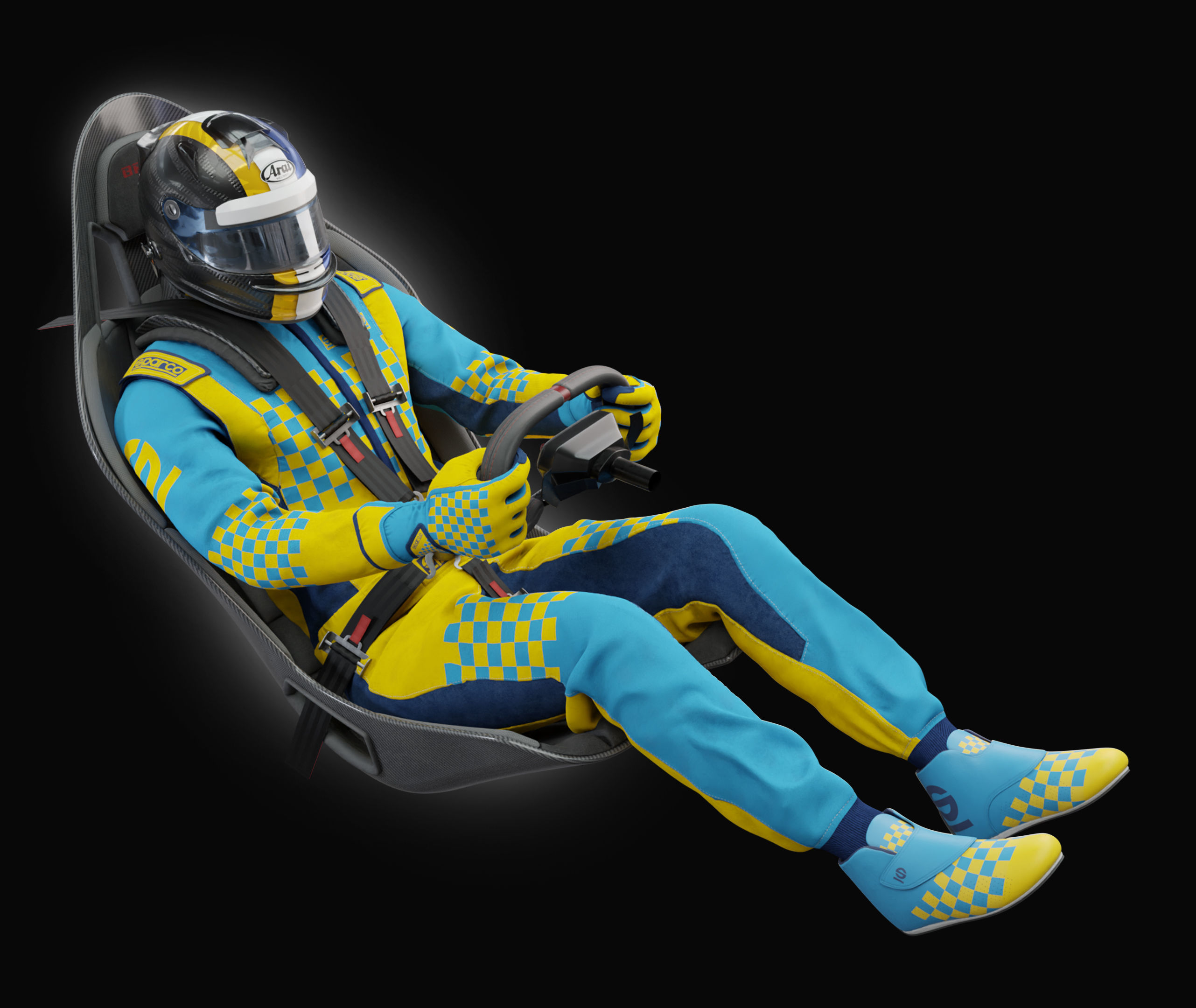 High Quality Race Driver Suit 3D model_7