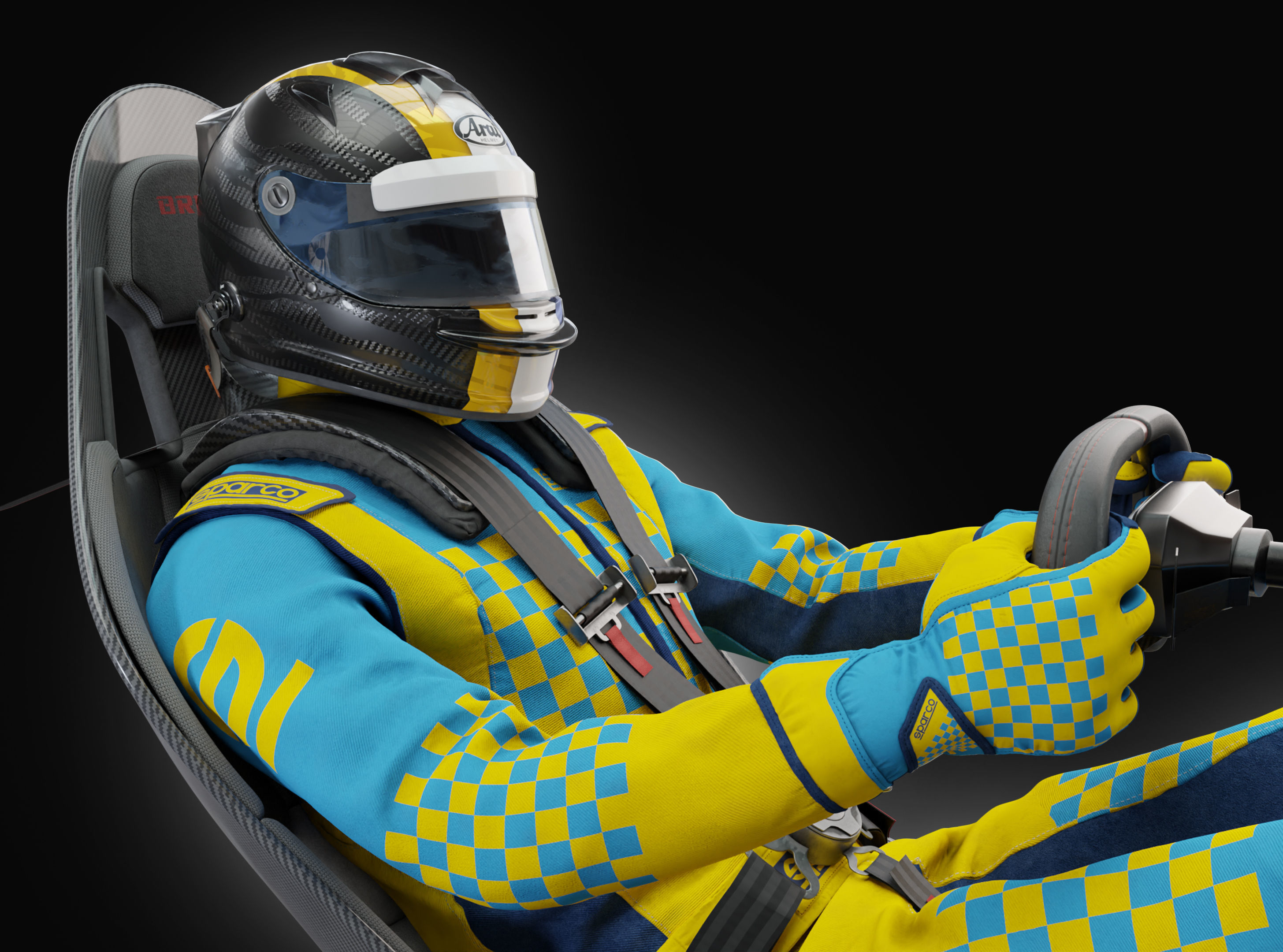 High Quality Race Driver Suit 3D model_4