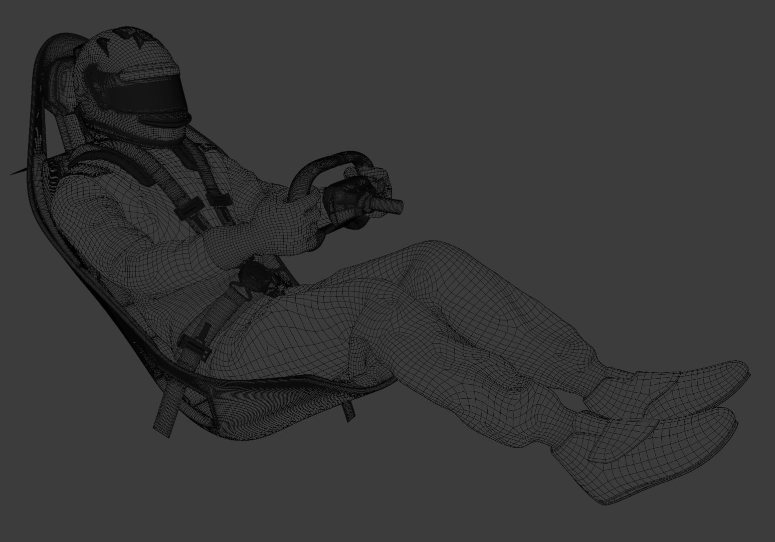 High Quality Race Driver Suit 3D model_12